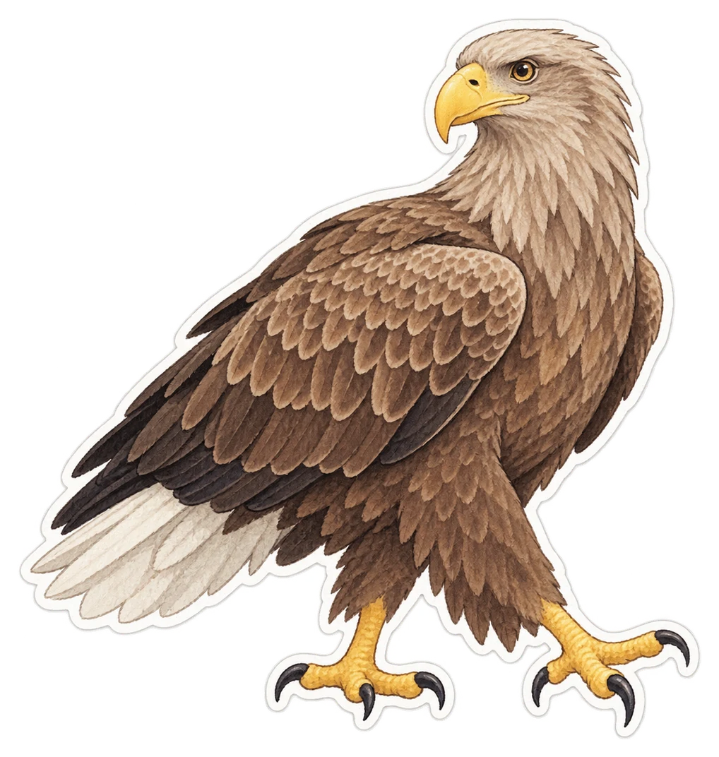 Le pygargue à queue blanche (Haliaeetus albicilla)