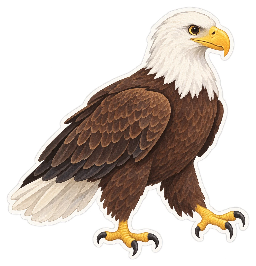 Le pygargue à tête blanche (Haliaeetus leucocephalus)
