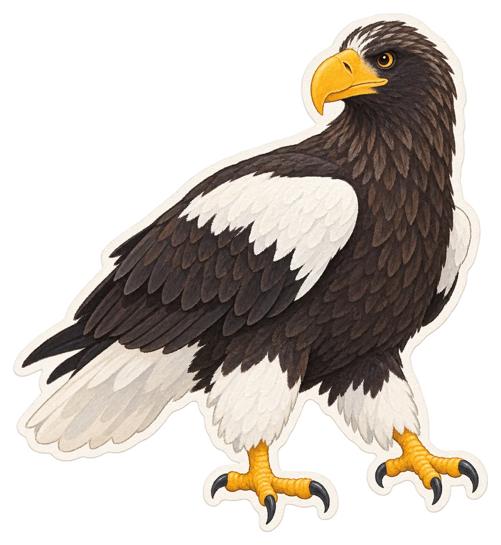 Le pygargue de Steller (Haliaeetus pelagicus)