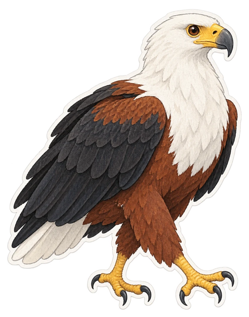 Le pygargue vocifère (Haliaeetus vocifer)