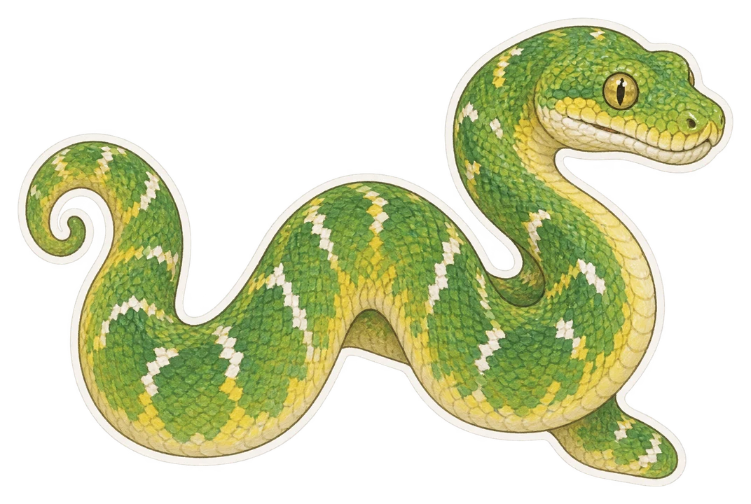 Le python vert (Morelia viridis)