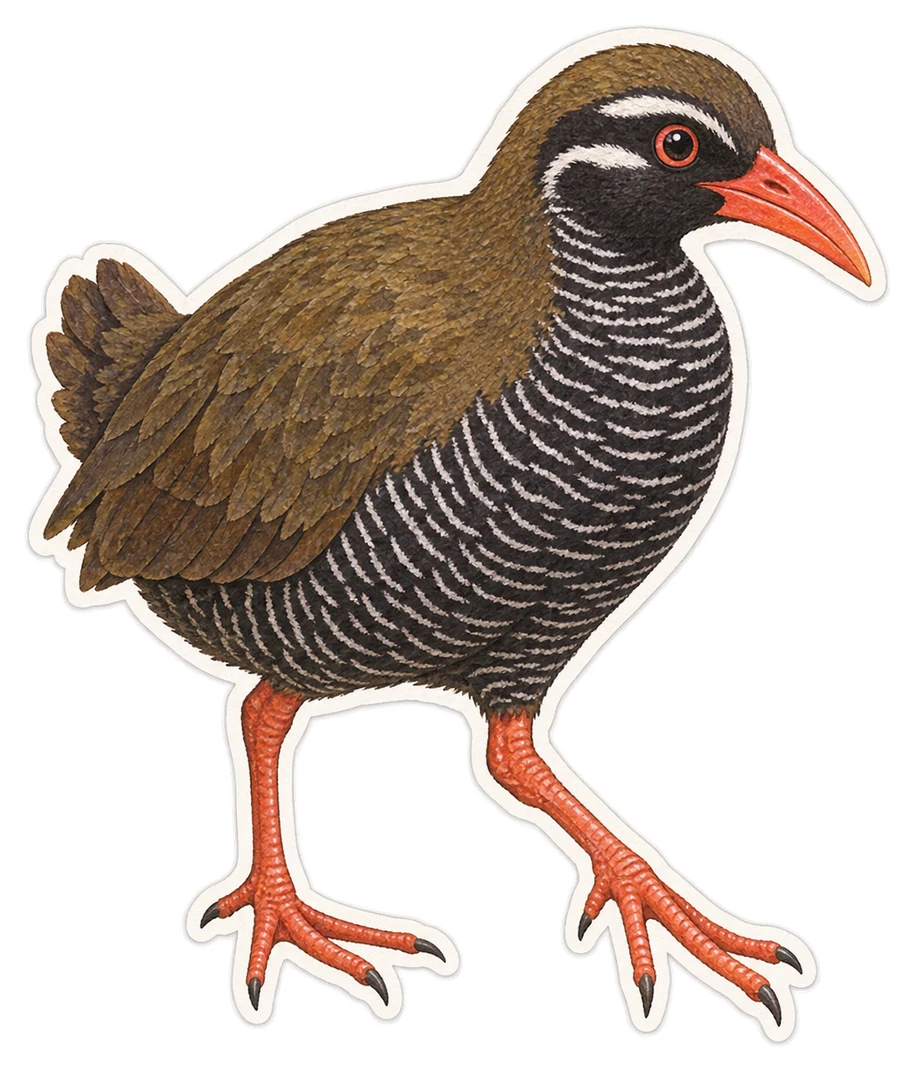 Le râle d'Okinawa (Hypotaenidia okinawae)