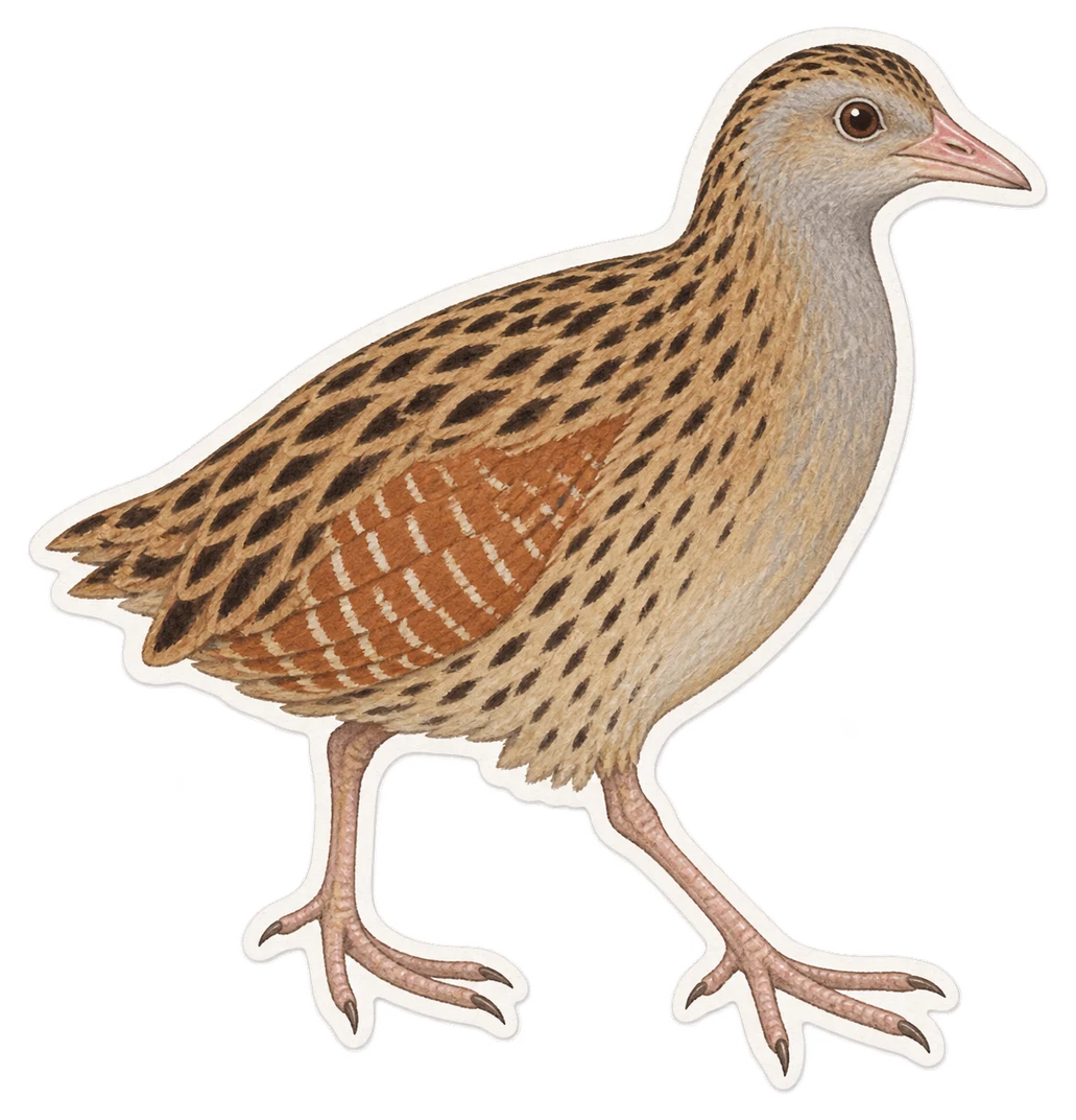 Le râle des genêts (Crex crex)
