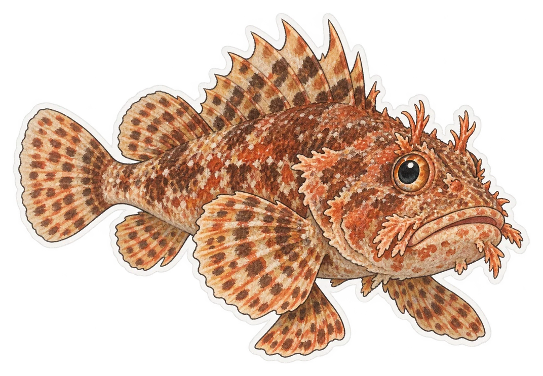 La rascasse brune (Scorpaena porcus)