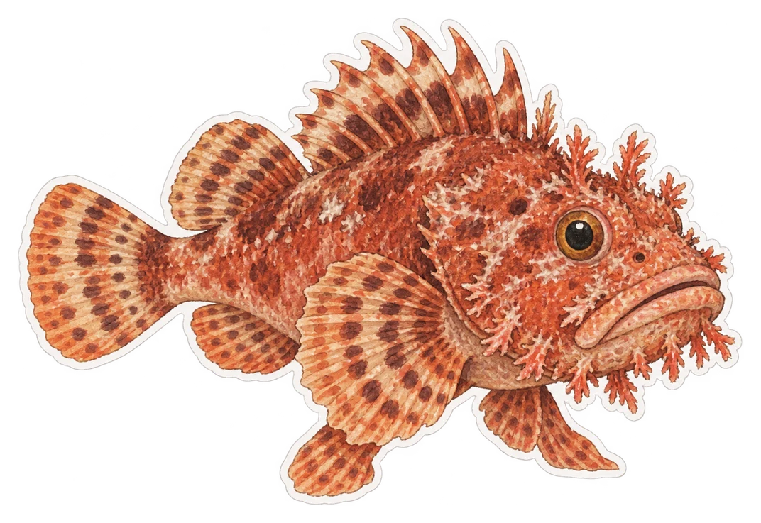 La rascasse rouge (Scorpaena scrofa)