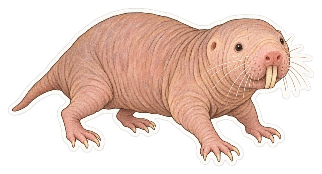 Le rat-taupe nu (Heterocephalus glaber)