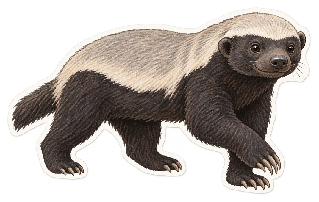 Le ratel (Mellivora capensis)