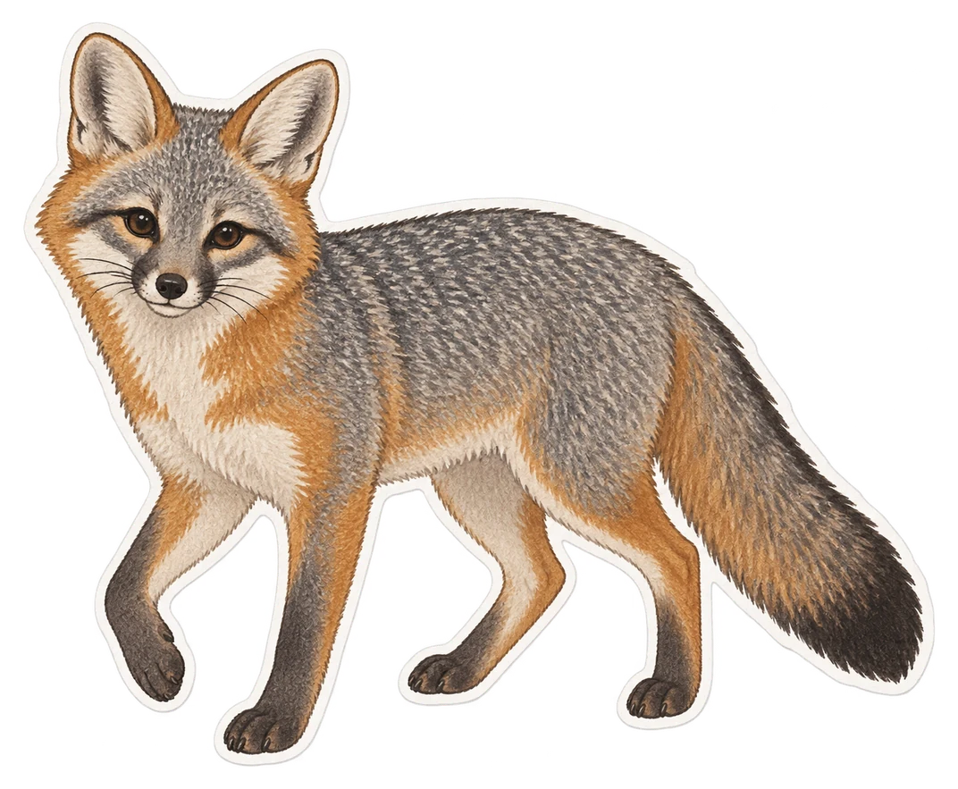 Le renard gris (Urocyon cinereoargenteus)