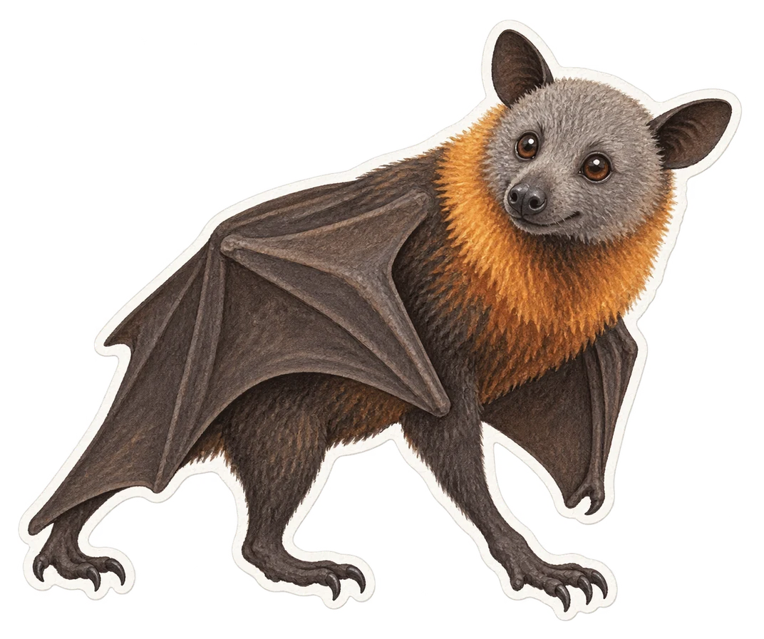 Le renard volant à tête grise (Pteropus poliocephalus)