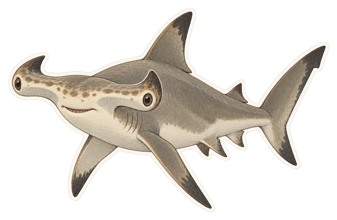 Le requin-marteau cornu (Sphyrna corona)
