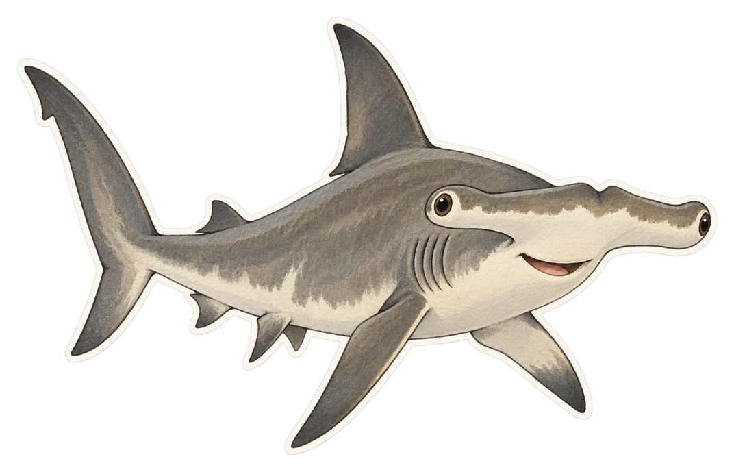 Le requin-marteau écope (Sphyrna media)