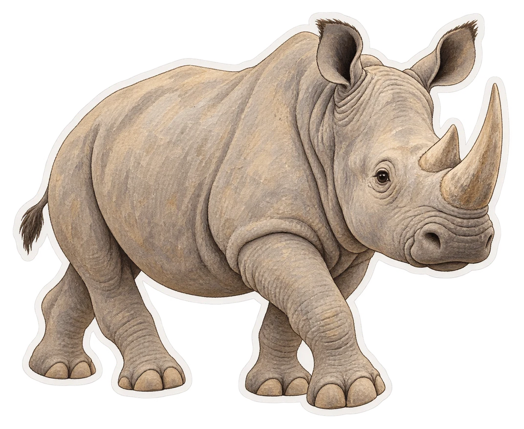 Le rhinocéros blanc (Ceratotherium simum)