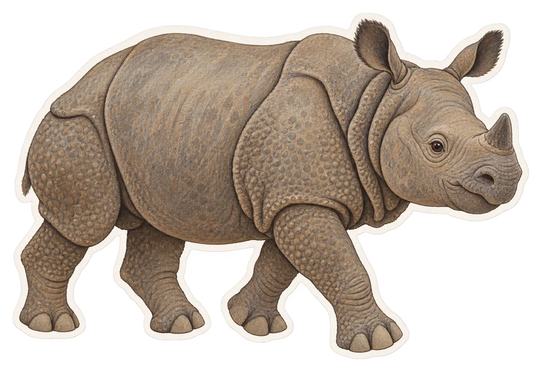 Le rhinocéros de Java (Rhinoceros sondaicus)