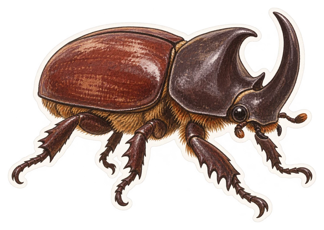 Le rhinocéros du cocotier (Oryctes rhinoceros)