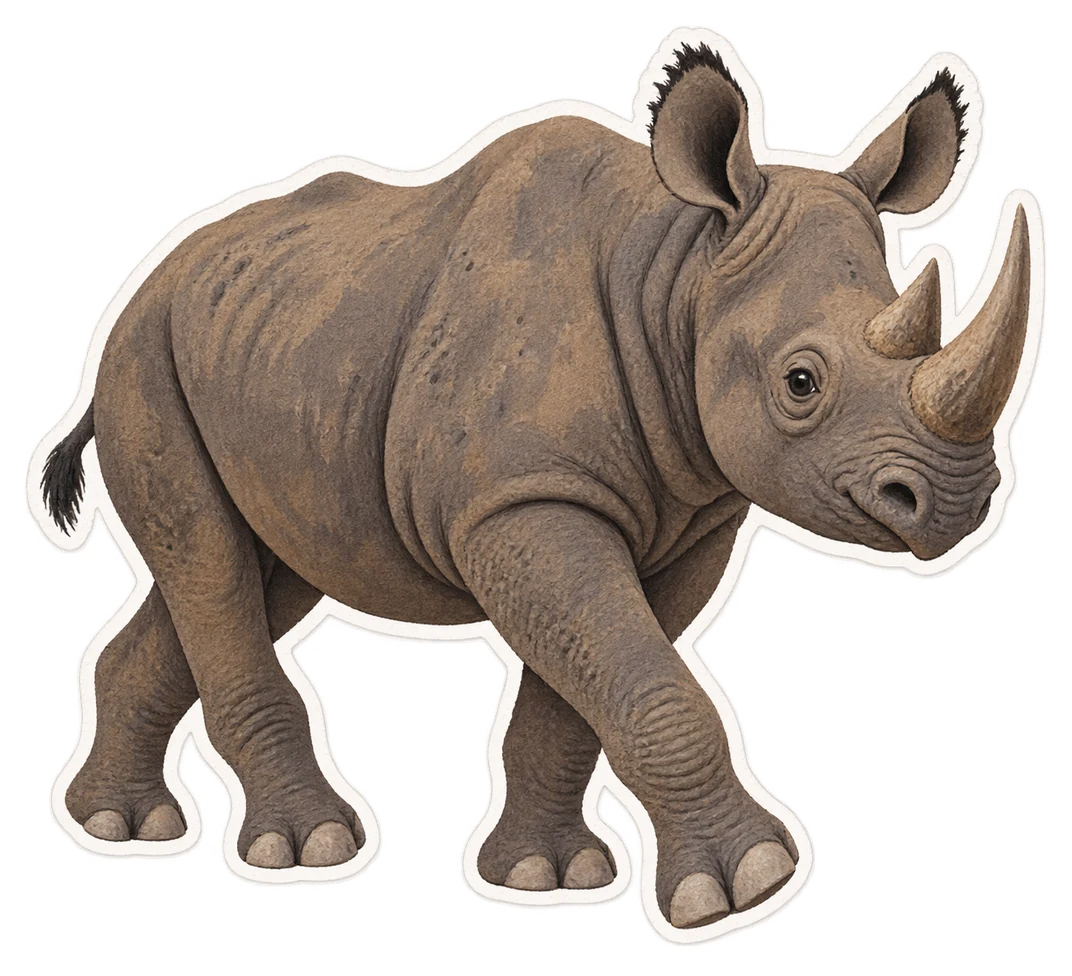 Le rhinocéros noir (Diceros bicornis)