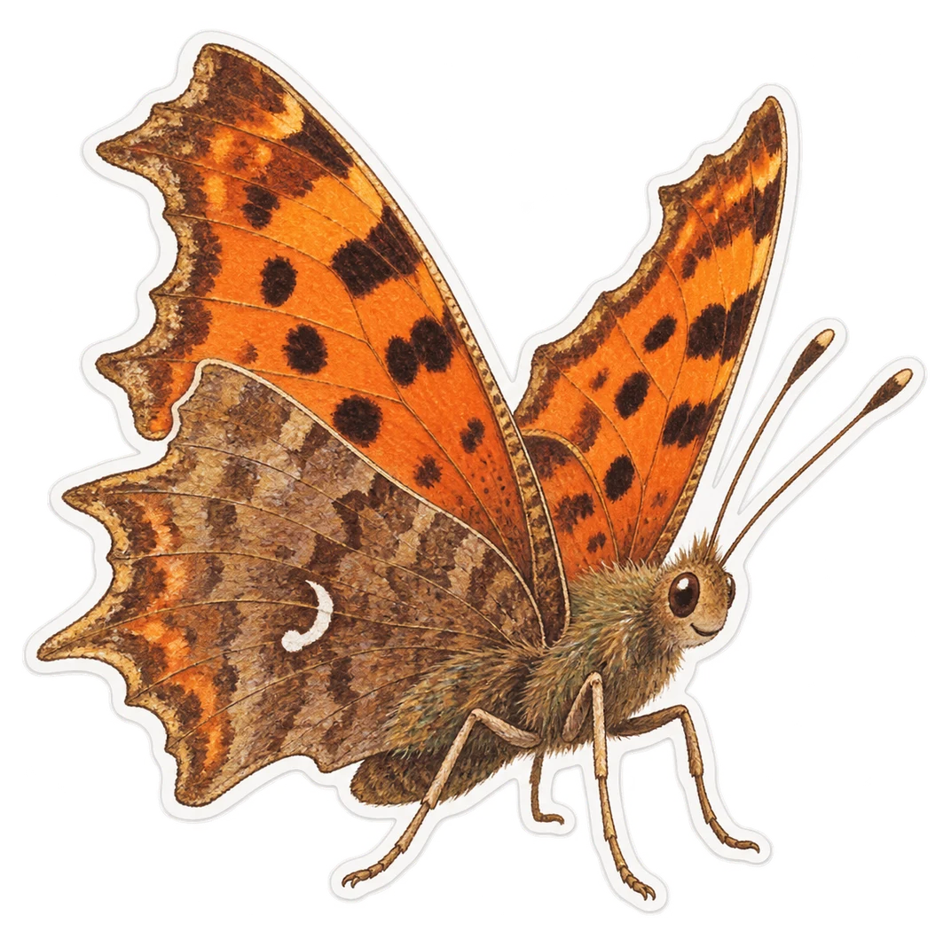Le robert-le-diable (Polygonia c-album)