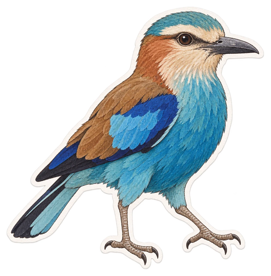 Le rollier à ventre bleu (Coracias cyanogaster)