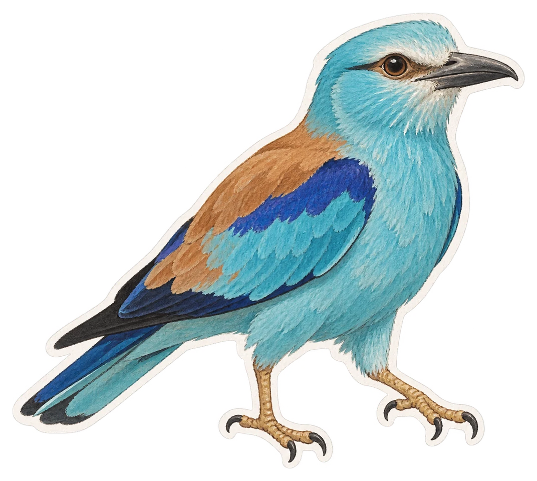 Le rollier d’Europe (Coracias garrulus)