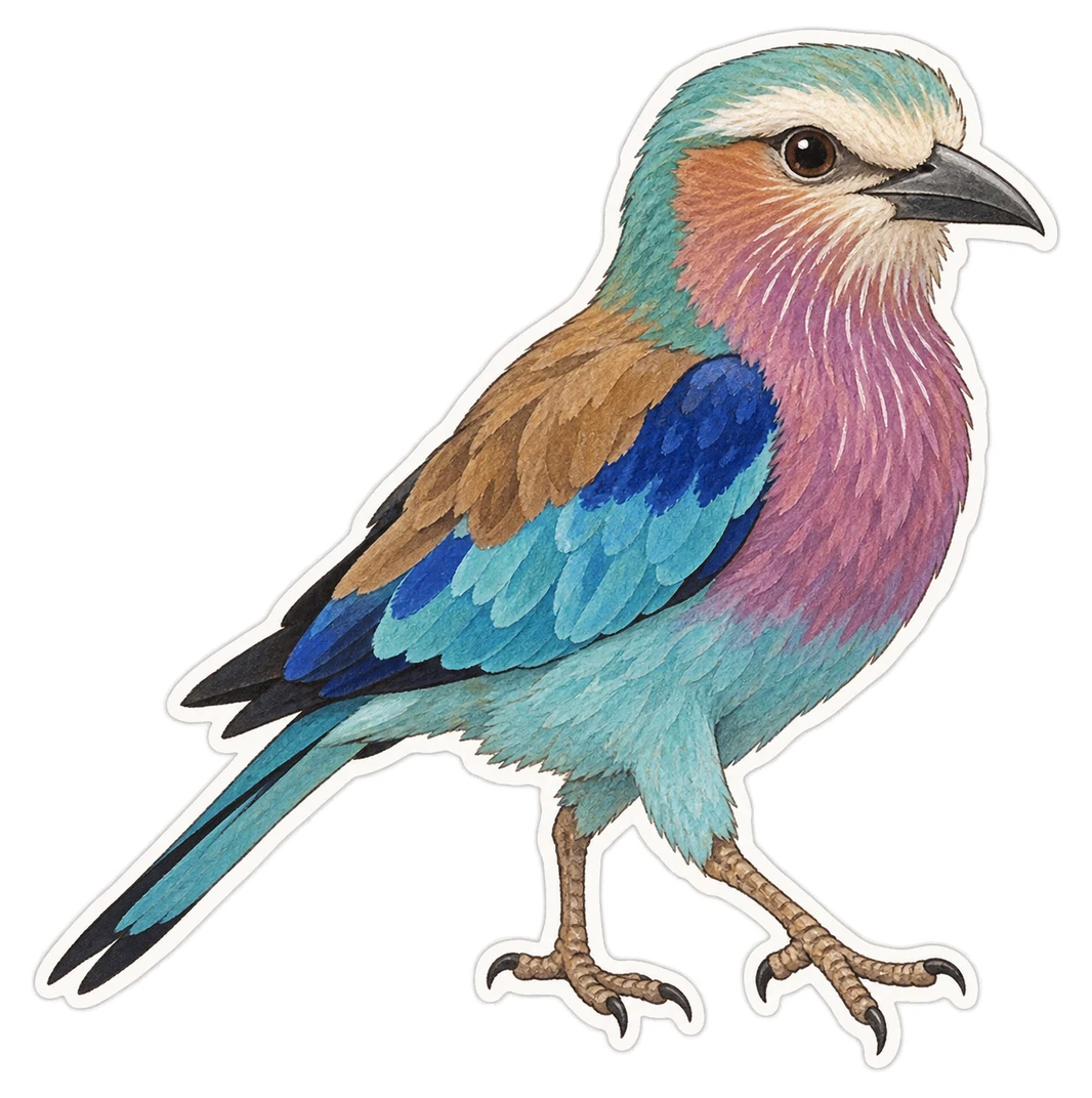 Le rollier varié (Coracias naevius)