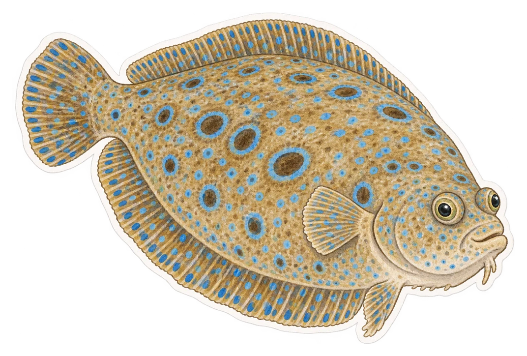 Le rombou paon (Bothus mancus)