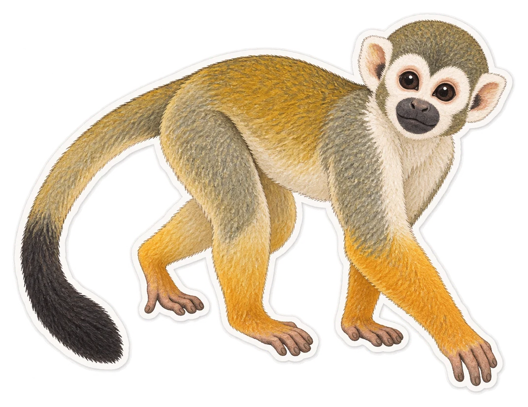 Le saïmiri commun (Saimiri sciureus)