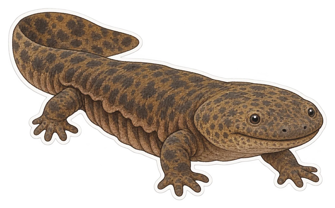 La salamandre géante américaine (Cryptobranchus alleganiensis)