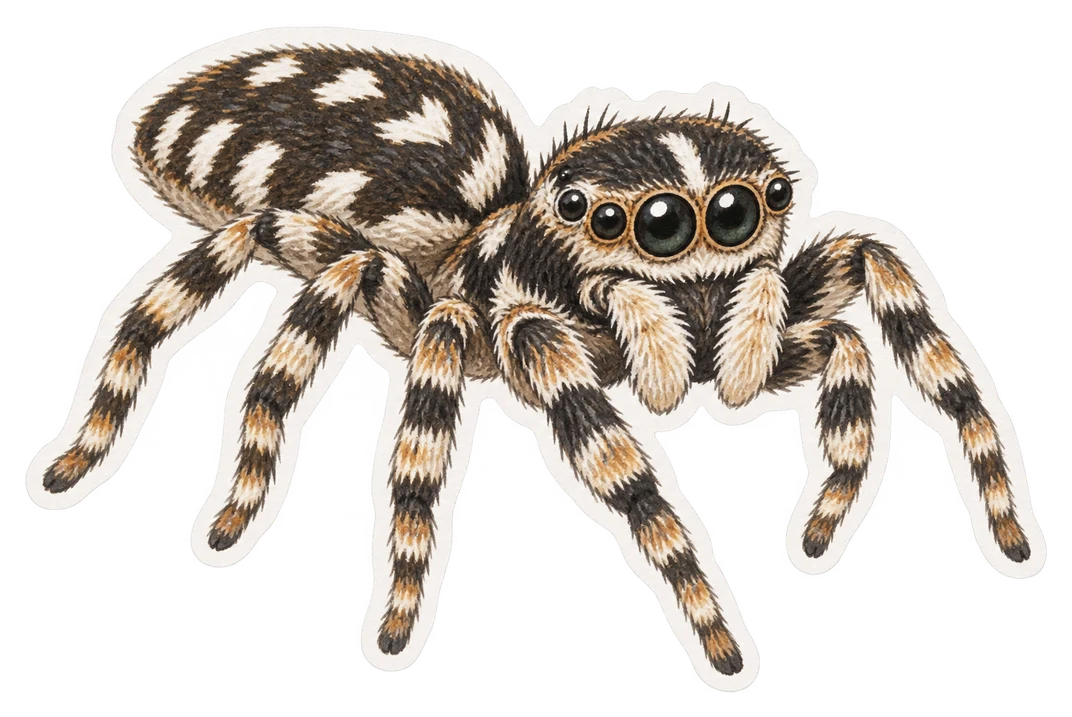 Le saltique chevronné (Salticus scenicus)