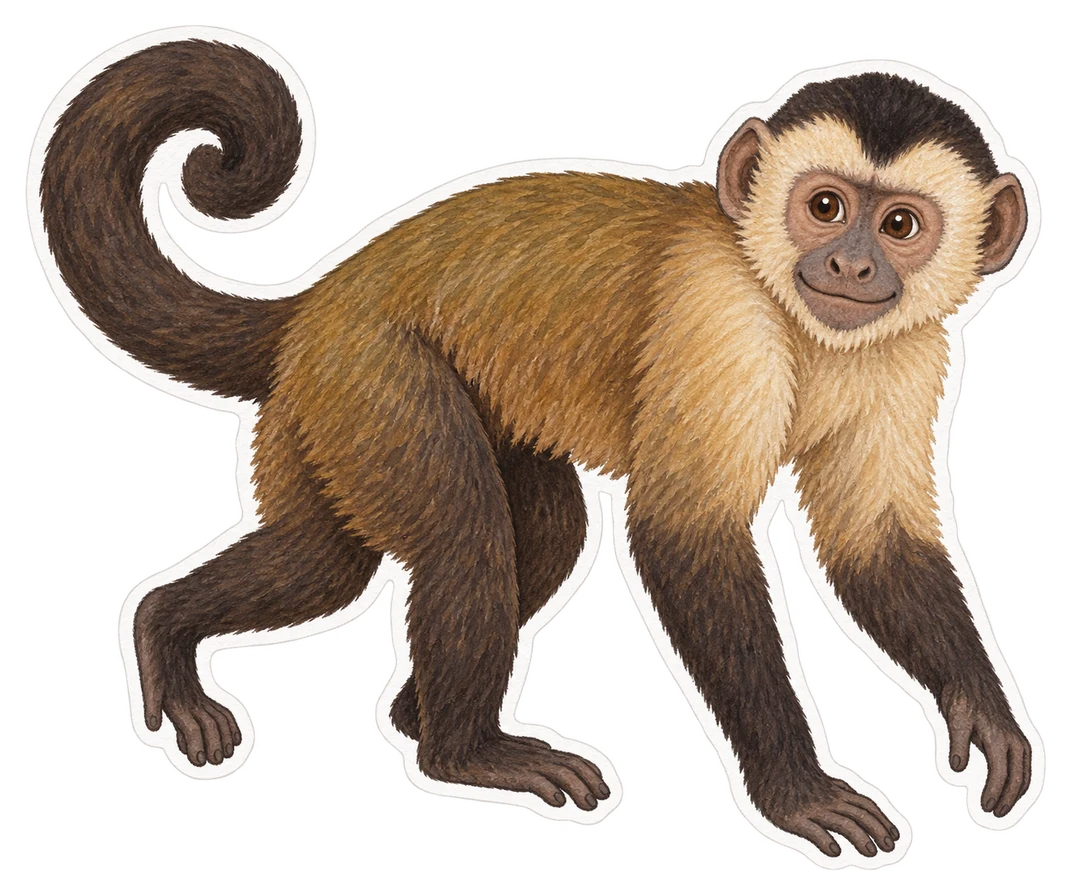 Le sapajou brun (Cebus olivaceus)