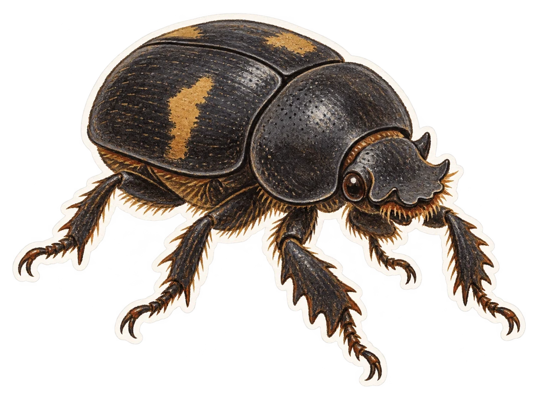 Le scarabée à demi-points (Scarabaeus semipunctatus)