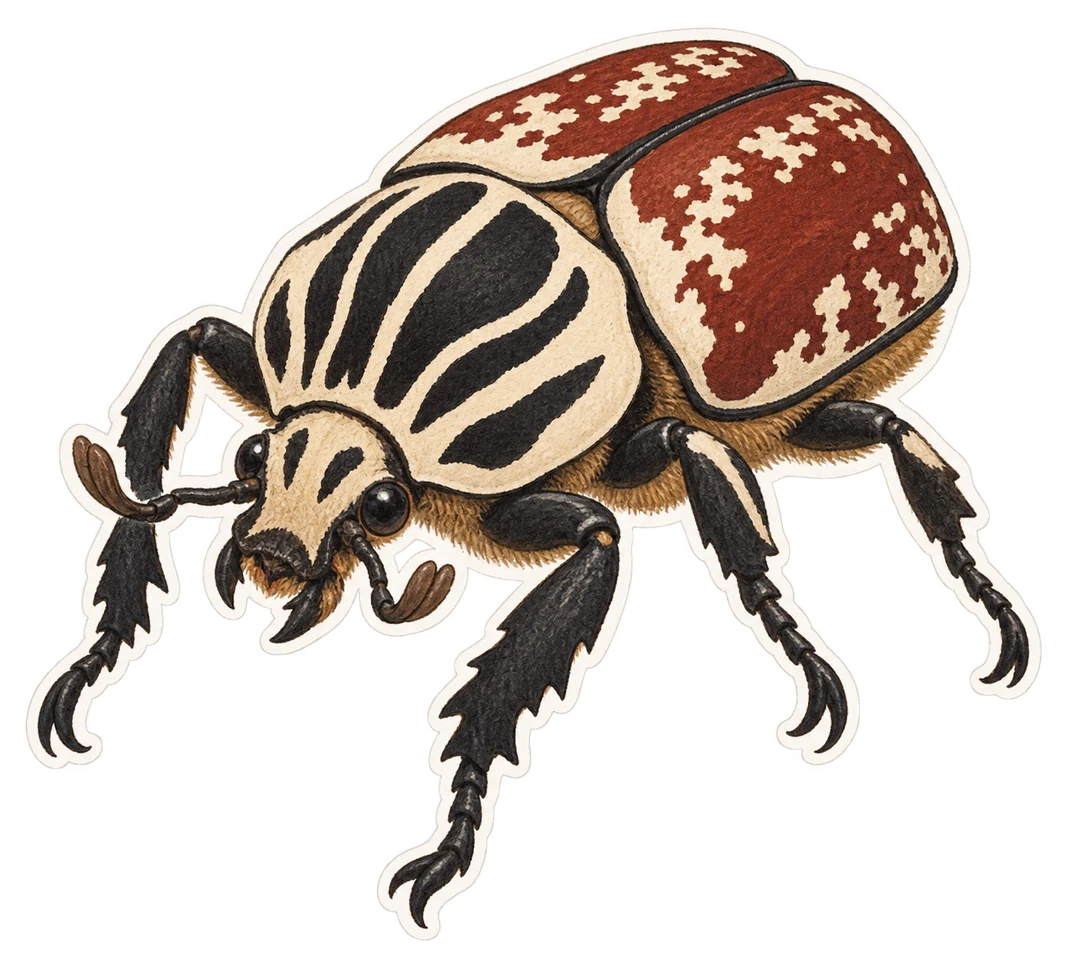 Le scarabée goliath (Goliathus goliatus)
