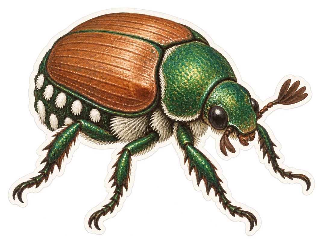 Le scarabée japonais (Popillia japonica)