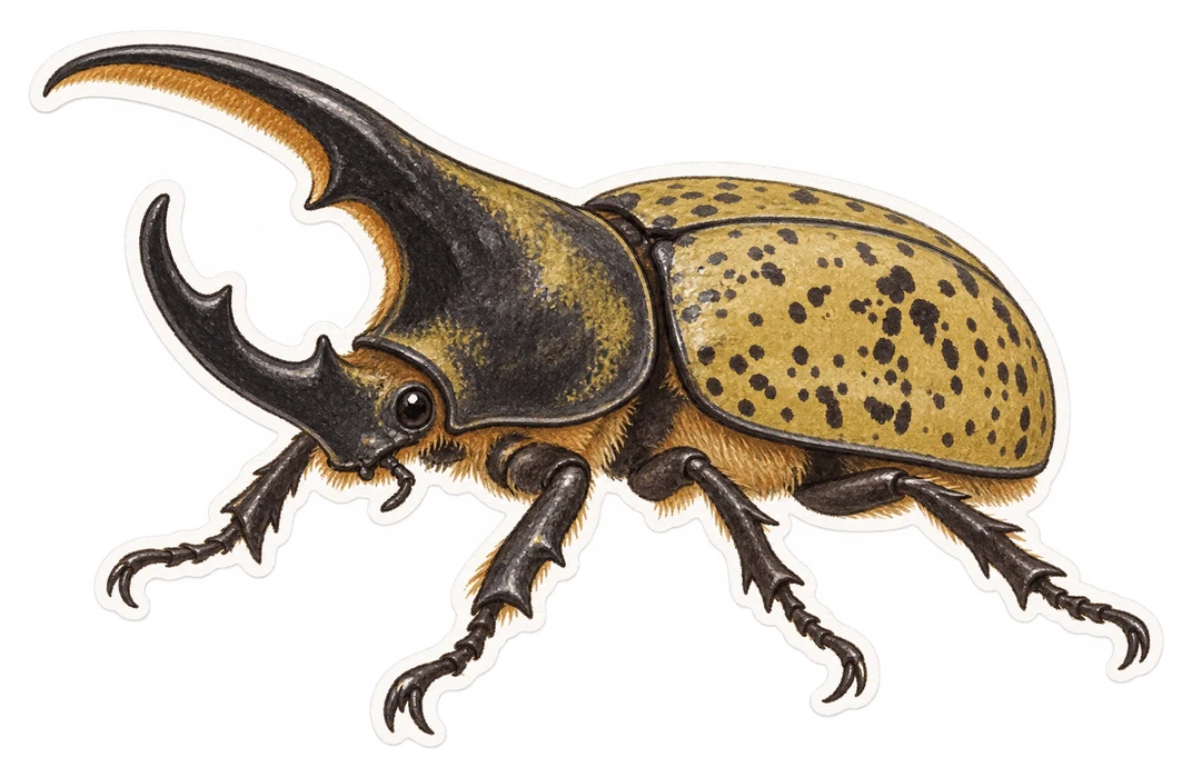 Le scarabée licorne (Dynastes tityus)