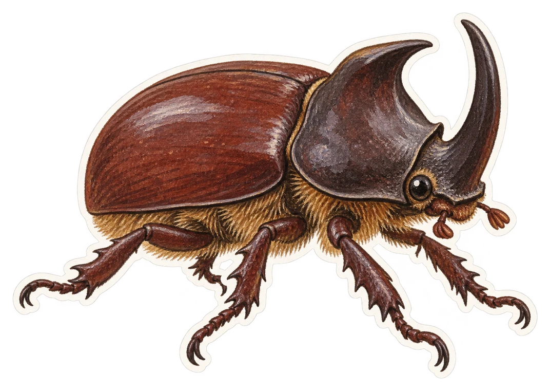 Le scarabée rhinocéros européen (Oryctes nasicornis)