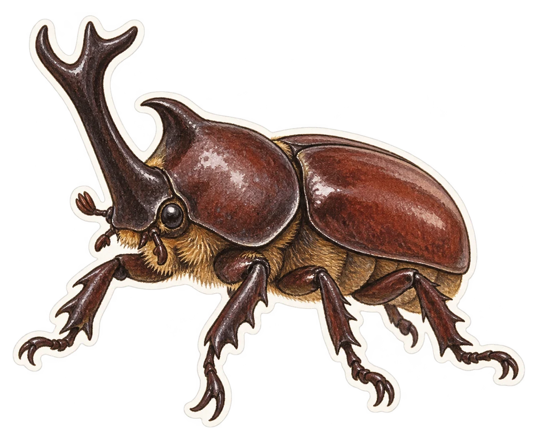 Le scarabée rhinocéros japonais (Trypoxylus dichotomus)