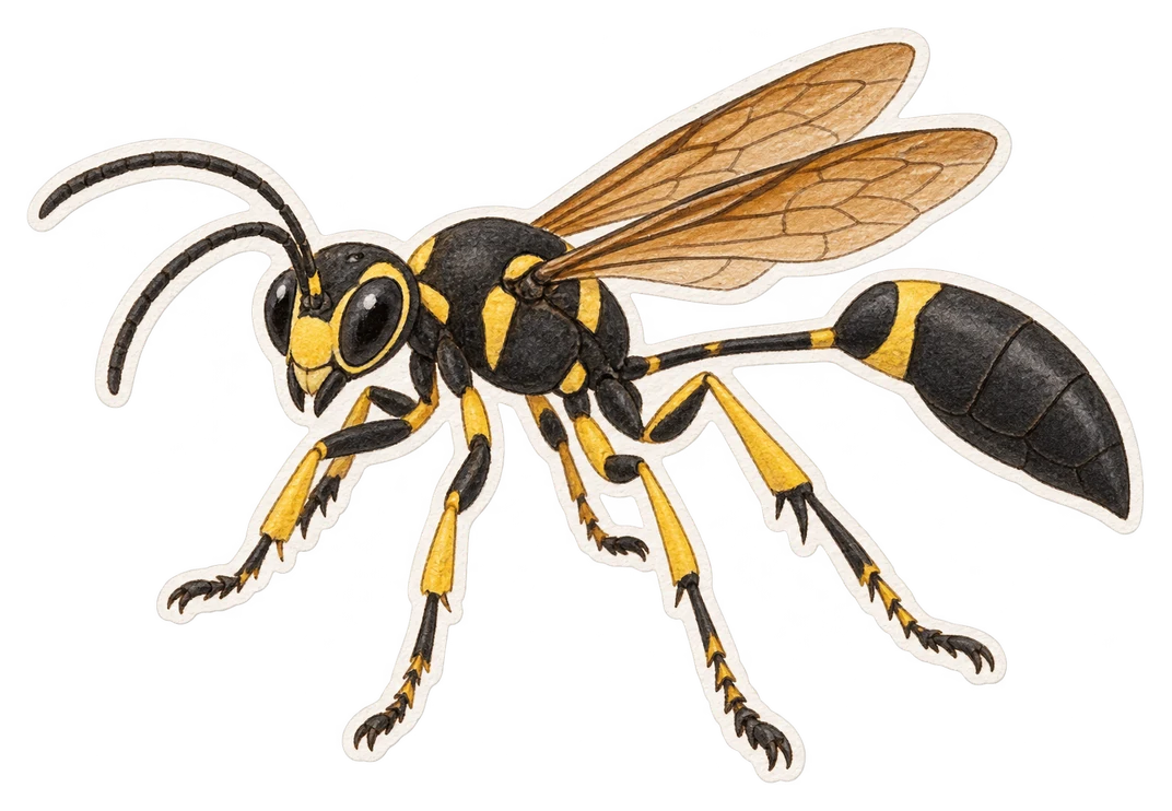 Le scéliphron américain (Sceliphron caementarium)