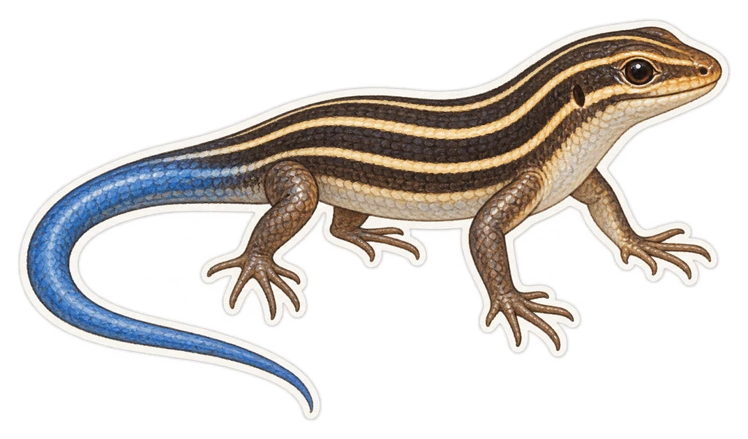 Le scinque à cinq lignes (Plestiodon fasciatus)