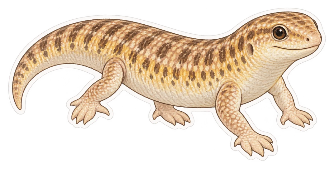 Le scinque des sables (Scincus scincus)