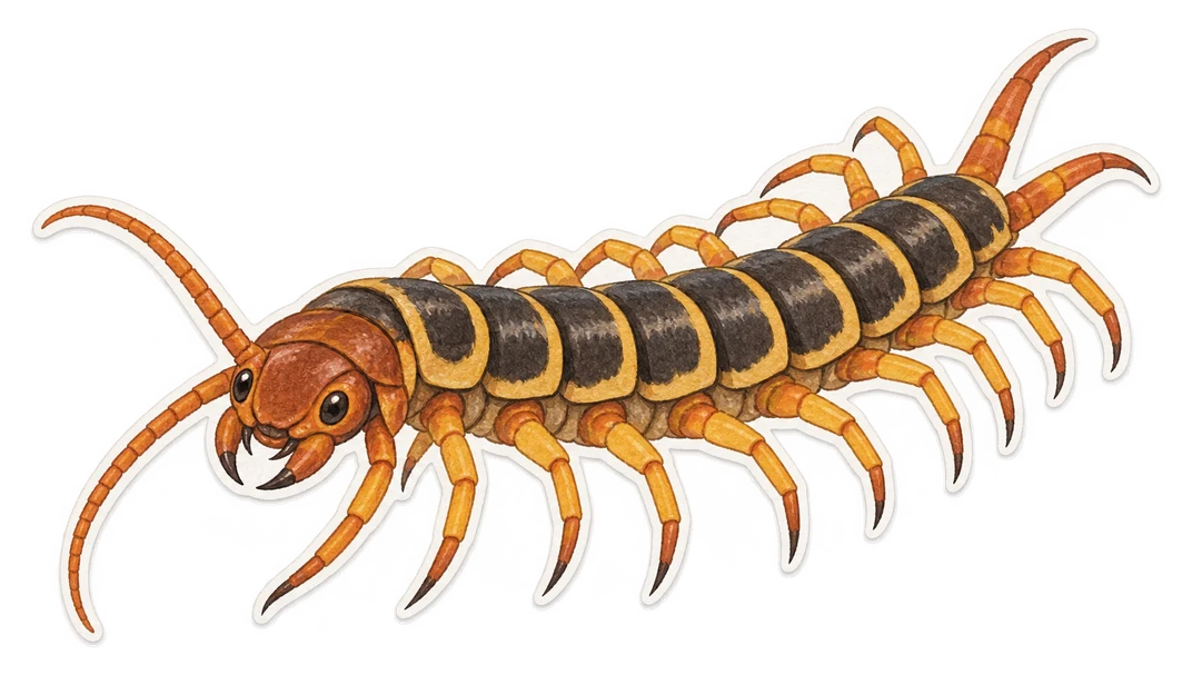 La scolopendre méditerranéenne (Scolopendra cingulata)
