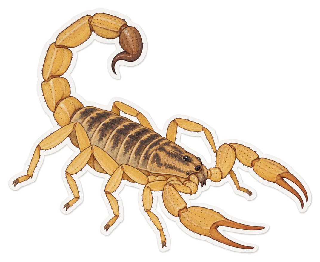 Le scorpion d’écorce de l’Arizona (Centruroides sculpturatus)