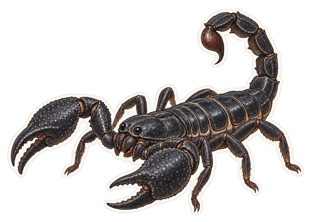 Le scorpion forestier asiatique (Heterometrus spinifer)