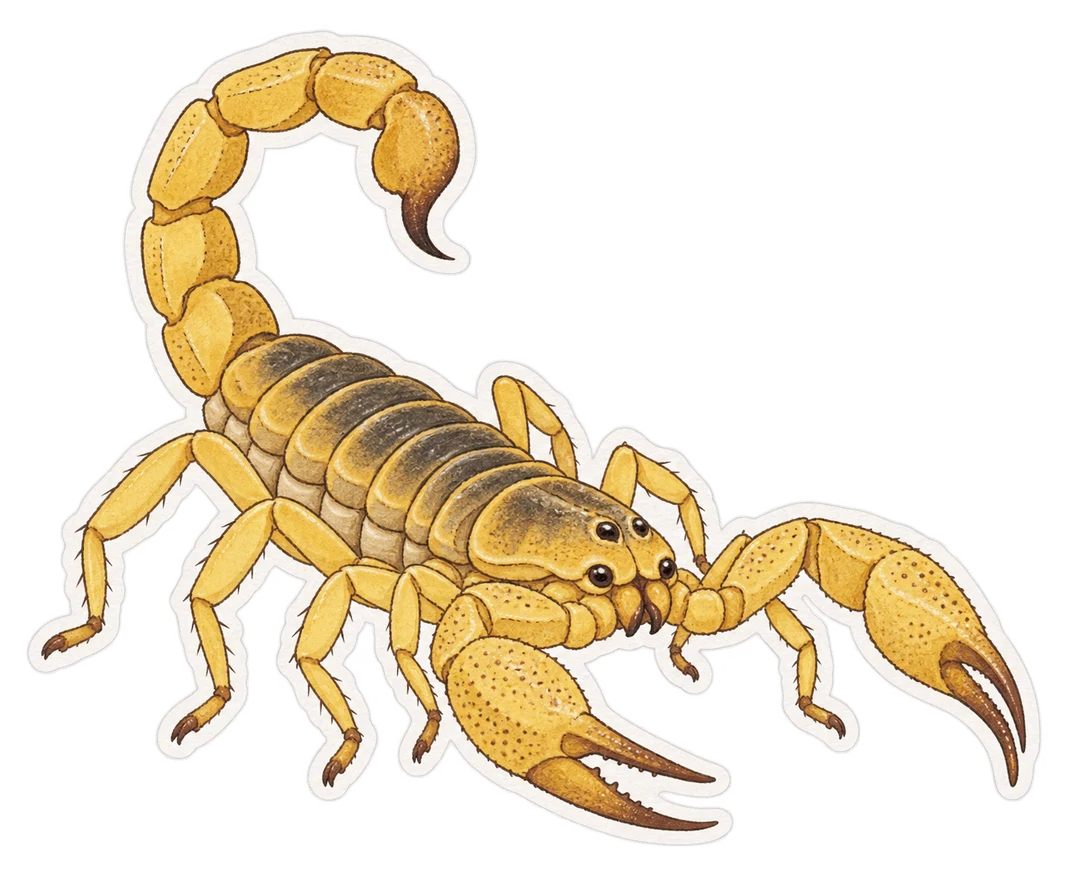 Le scorpion jaune d’Afrique du Nord (Androctonus australis)