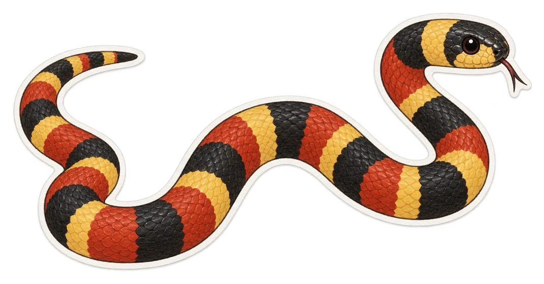 Le serpent corail de l’Est (Micrurus fulvius)