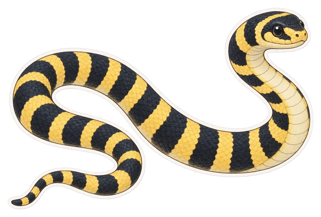 Le serpent marin à bandes jaunes (Hydrophis spiralis)