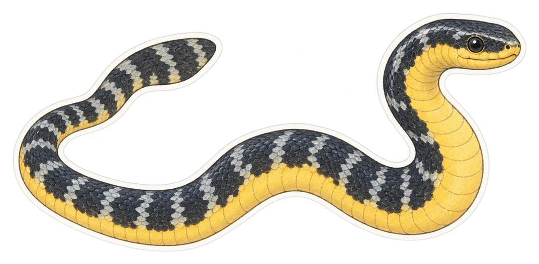 Le serpent marin à ventre jaune (Hydrophis platurus)