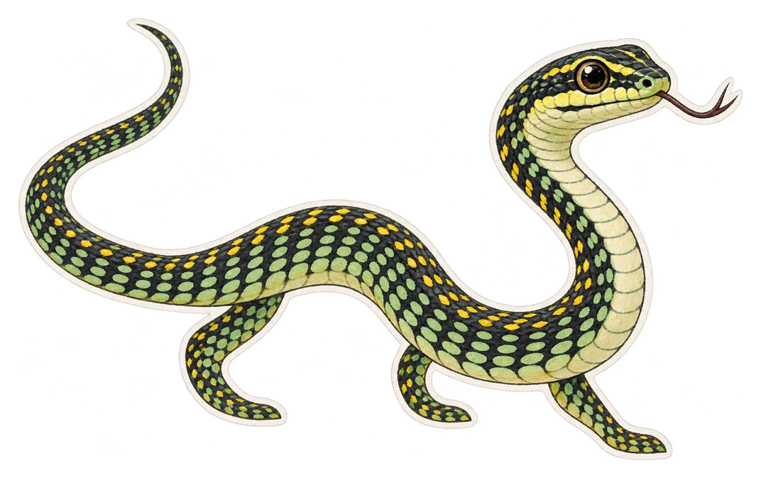 Le serpent volant du paradis (Chrysopelea paradisi)