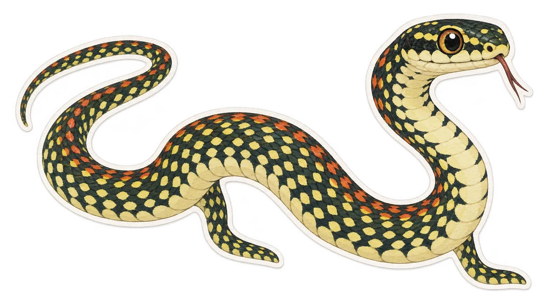 Le serpent volant orné (Chrysopelea ornata)