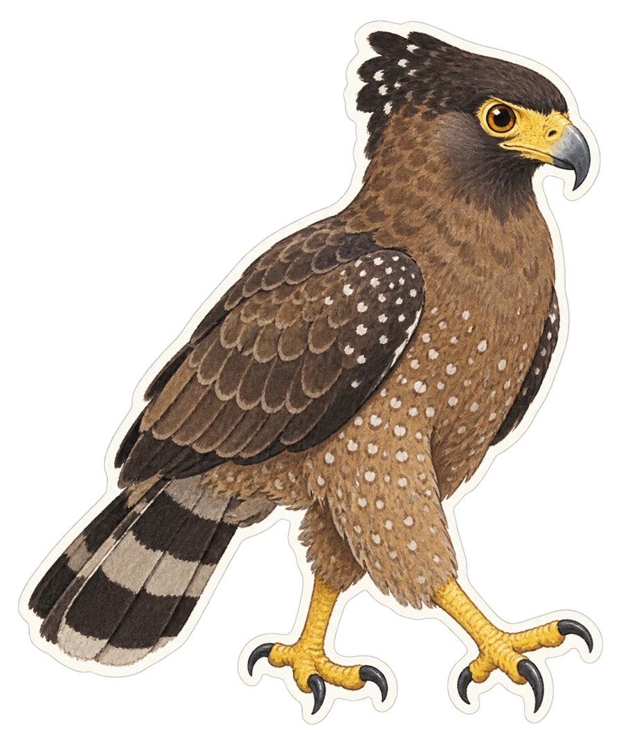Le serpentaire bacha (Spilornis cheela)