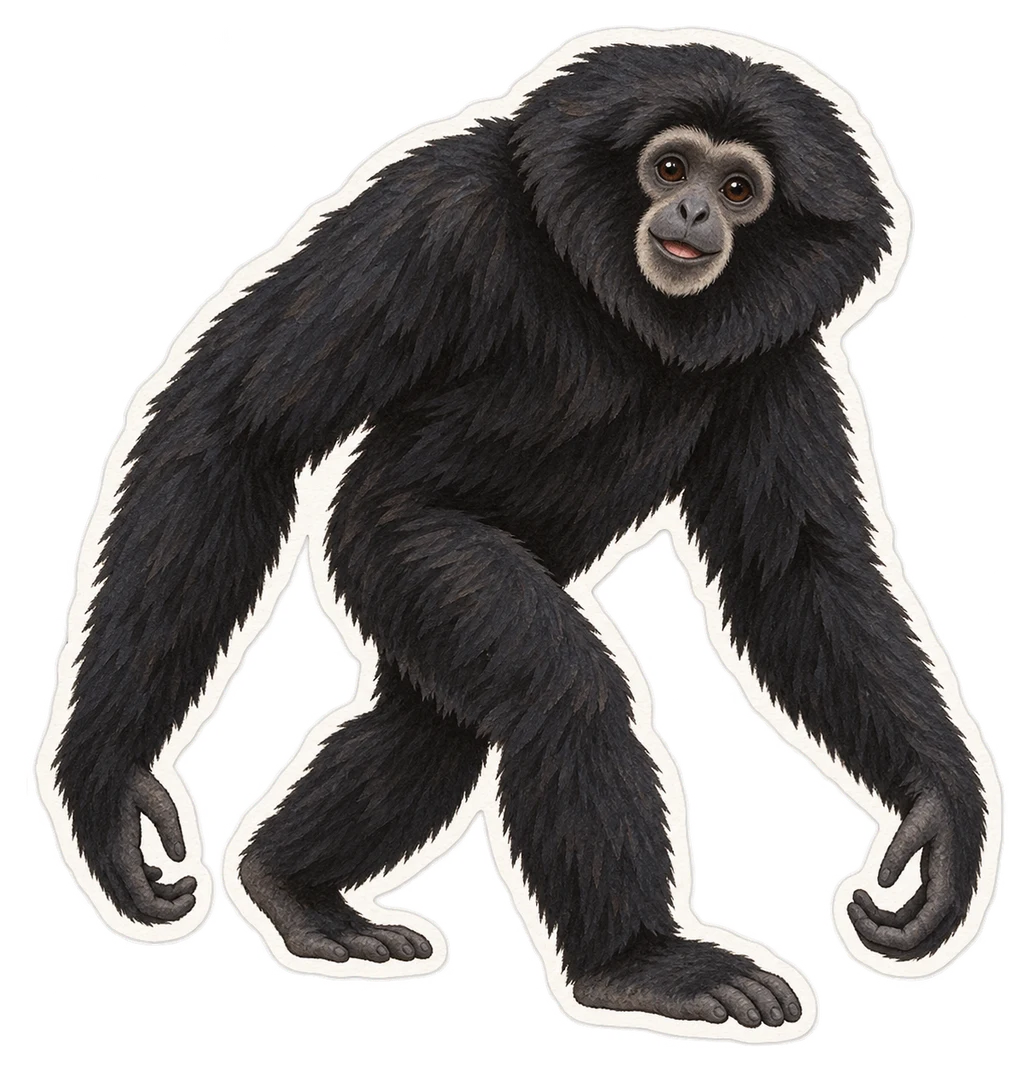 Le siamang (Symphalangus syndactylus)