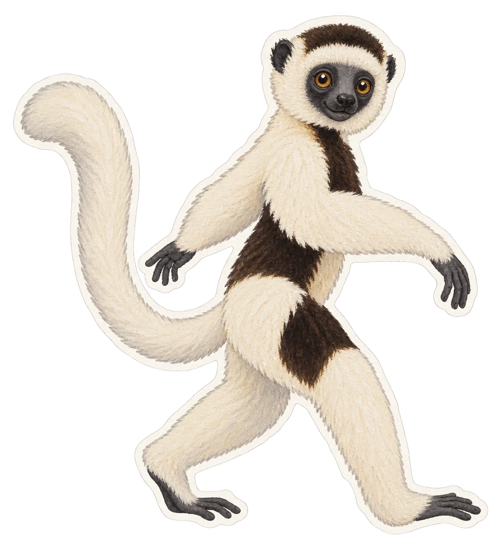 Le sifaka de Verreaux (Propithecus verreauxi)