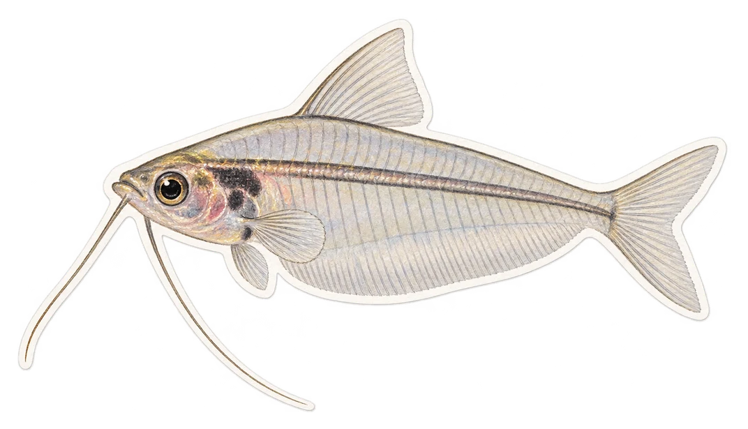 Le silure de verre (Kryptopterus bicirrhis)
